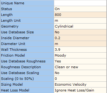 Figure 76. Pipe Data Entry